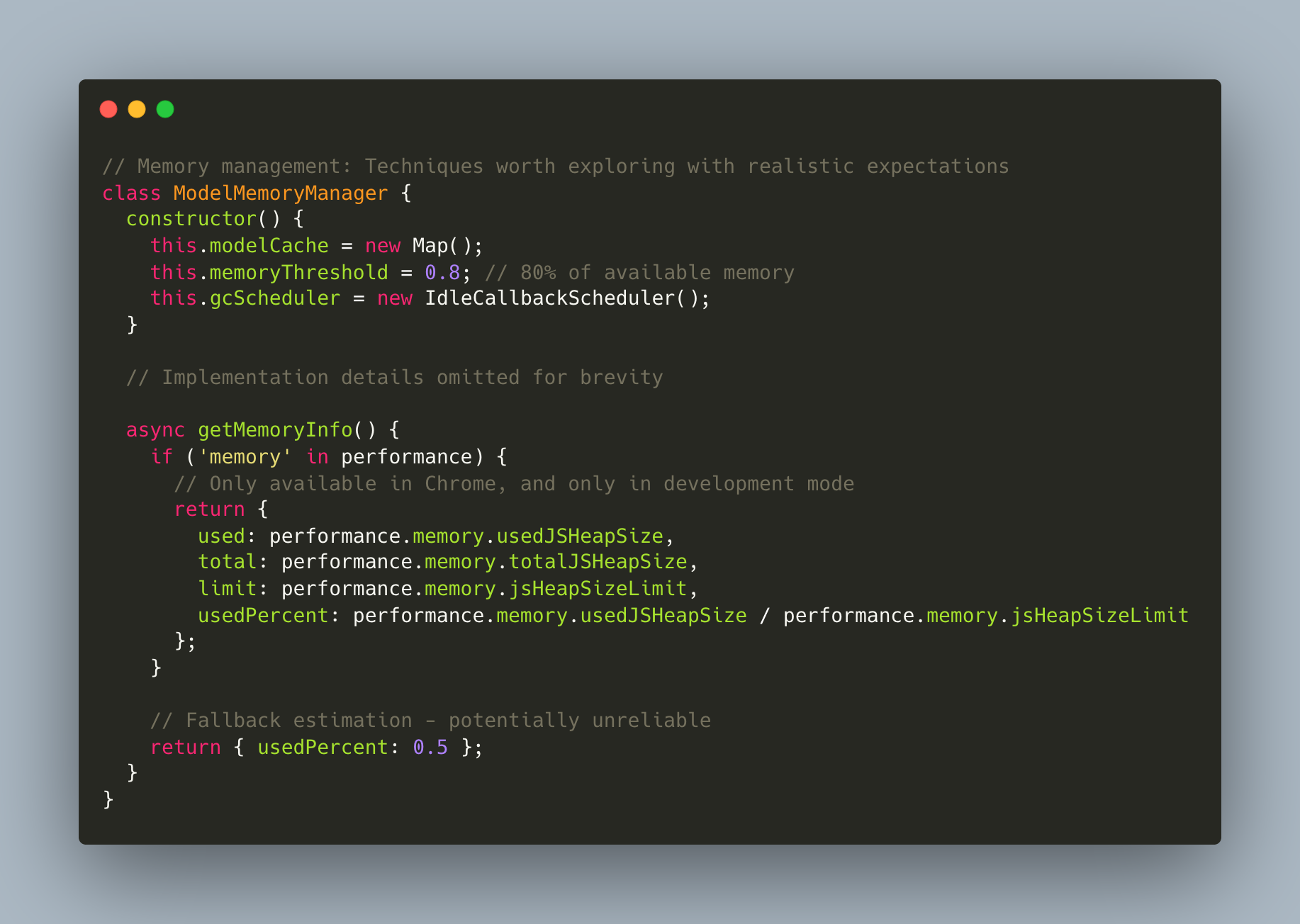 Memory Management Code Example