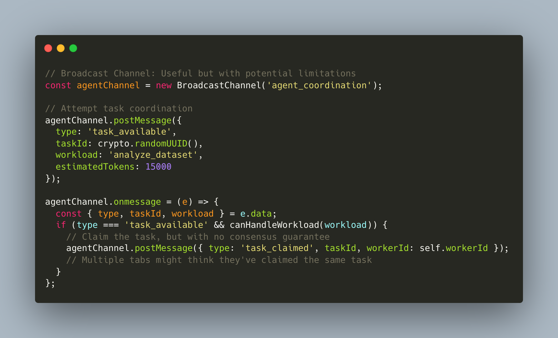 Broadcast Channel Code Example