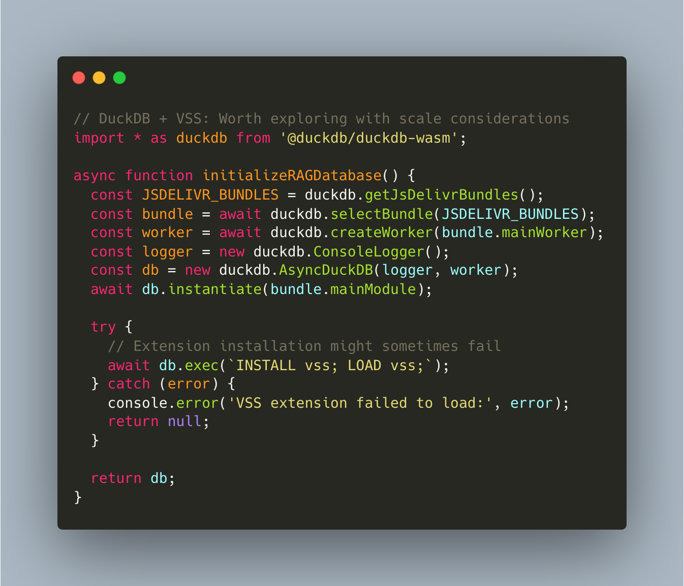 DuckDB + VSS Code Example